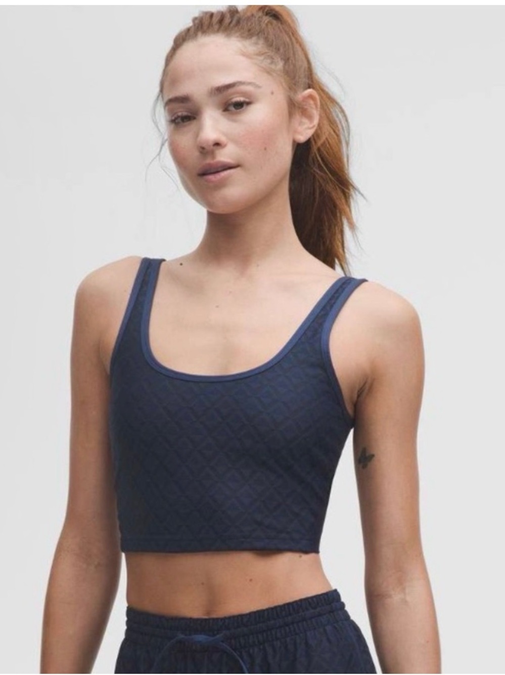 lululemon athletica Navy Quilted Crop Tank